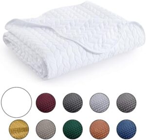 IR Imperial Rooms Queen Quilt Bedding Set Size (90" x 96") + 2 Pillow Shams (20" x 26"+ 2") - 3 Pcs All Season Lightweight Reversible Microfiber Coverlet Embossed Quilt Bedspread (White) - Image 7