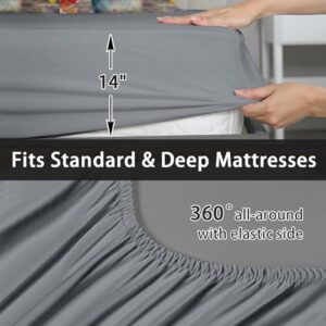 7 Pcs Full Size Comforter Set with 2 Pillowcases & 2 Shams, Highland Cow Flower Bedding for Kids and Adults, Happy Cute Cartoon Bed in a Bag with Flat Fitted Sheet - Image 5