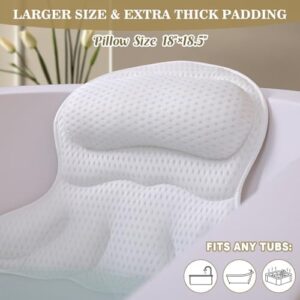 Bath Pillow Luxury Bathtub Pillow, Extra Soft & Comfortable Bath Pillows for Tub Head Neck and Back Support, with 4D Air Mesh Cushions & Non-Slip Suction Cups - Bath Accessories Spa Gifts for Women - Image 5