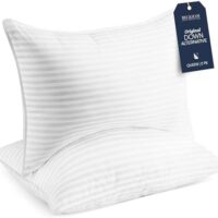 Beckham Hotel Collection Bed Pillows Standard / Queen Size Set of 2 - Down Alternative Bedding Gel Cooling Pillow for Back, Stomach or Side Sleepers