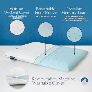 Bluewave Bedding Ultra Slim Gel Memory Foam Pillow for Stomach and Back Sleepers - Thin, Flat Design for Cervical Neck Alignment and Deeper Sleep (2.75-Inches Height, Standard Size) - Image 3
