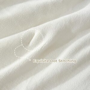 Cozy Bliss Fluffy Twin Size Comforter Set Cream, Jacquard Boho Texture Sherpa Bed Set, Ultra Soft Thick Bedding Set for Winter, 2 Pieces, 1 Fuzzy Comforter & 1 Pillow Shams - Image 7