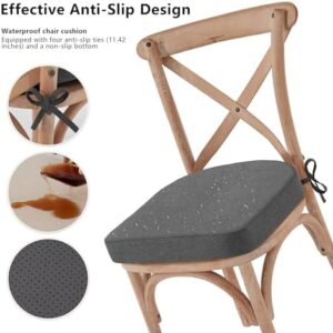 Chair Cushions for Dining Chair Seat Set of 4, Memory Foam Chair Pads Help You Relief from Sedentary Discomfort in The Office or Kitchen and Dining Rooms(17" x 16" x 2.5", Dark Grey) - Image 4