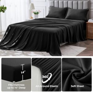 JOLLYVOGUE 11 Pieces Queen Comforter Set, Reversible Bed in a Bag Queen Size, All Season Bedding Set with Soft Black Comforter, Flat Sheets, Fitted Sheets, Pillowcases & Shams - Image 3