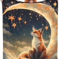 Cute Cartoon Fox Blanket Gifts for Kids Girls Fantastic Moon Star Flannel Throw Blankets Soft Comfy Lightweight for Home Decor Couch Bed Sofa 80x60 Inches