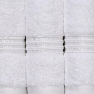 Superior Egyptian Cotton 6-Piece Towel Set, Bathroom Essentials, Towels For Bathroom, Apartment, Airbnb, Guest Bath, Face, Hand, Bath Towels, Washcloths, Absorbent, Fast Drying, White - Image 4