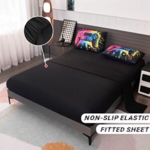 Full Size Comforter Sets 5-Piece Bed in A Bag Game Bedding Comforter Sets Gamer Bedding Set Full for Kids - All-Season with Pillowcases - Image 4
