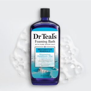 Dr Teal's Foaming Bath with Pure Epsom Salt, Restorative Minerals with Magnesium, Potassium, Zinc & Essential Oils, 34 fl oz (Pack of 4) - Image 7