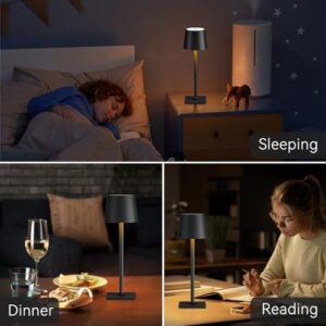 2 Pack Rechargeable Table Lamps,Cordless Lamp with 6000mAh Battery Operated, Portable Indoor/Outdoor Table Lamp for Patio Restaurant Home Dinner Dining Kitchen,Waterproof & Wireless - Image 2