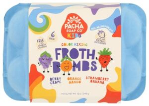 PACHA SOAP Color Changing Froth Bomb 6 Count, 12 OZ