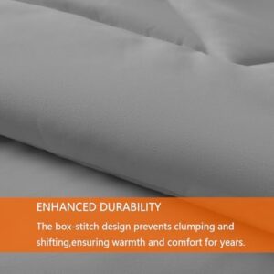 Full Comforter Set Grey, 3 Pieces Lightweight All Season Solid Bedding Comforters Sets, Down Alternative Comforter Bed Set Quilt Blanket, (86x82In Comforter & 2 Pillowcases),Gray - Image 5