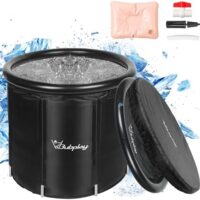 XL Ice Bath Tub for Athletes & Adults - 105 Gallons Ice Tub, Cold Plunge Tub with Cover for Indoor Outdoor, Ice Plunge Tub for Recovery & Cold Water Therapy - Black