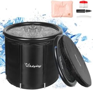 XL Ice Bath Tub for Athletes & Adults - 105 Gallons Ice Tub, Cold Plunge Tub with Cover for Indoor Outdoor, Ice Plunge Tub for Recovery & Cold Water Therapy - Black