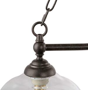 LOG BARN Dining Room Light Fixture Hanging, Farmhouse Chandelier in Rustic Black Metal with Clear Glass Shades, Adjustable Chains, Pendant for Kitchen Island - Image 8