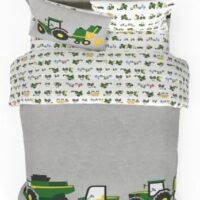 Franco Kids John Deere Farm Equipment Bedding 5 Piece Super Soft Comforter and Sheet Set, Queen, (Officially Licensed Product)