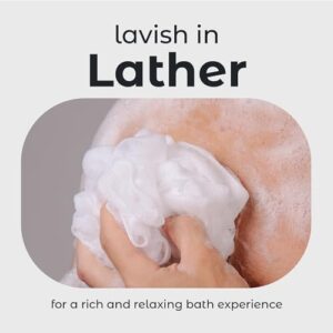 MainBasics Bath Shower Loofah Sponge Pouf Body Scrubber Exfoliator Body Wash Sponge (Set of 3, Airy Blossom) - Image 4