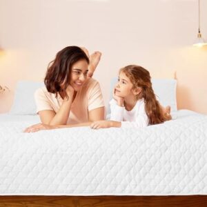 Exclusivo Mezcla Ultrasonic Reversible Full Queen Quilt Bedding Set with Pillow Shams, Lightweight Quilts Queen Size, Soft Bedspreads Bed Coverlets for All Seasons - (White, 90"x96") - Image 3