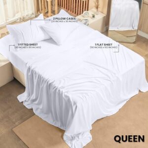 Utopia Bedding Queen Bed Sheets Set - 4 Piece Bedding - Brushed Microfiber - Shrinkage and Fade Resistant - Easy Care (Queen, White) - Image 2