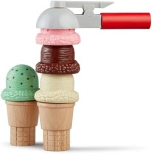 Melissa & Doug Scoop and Stack Ice Cream Cone Magnetic Pretend Play Set, Multicolor - FSC Certified - Image 4