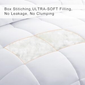 COHOME King Size Cooling Comforter - Down Alternative Duvet Insert with Anti-Clump Tech & 8 Tabs, All-Season Reversible Luxury Hotel Bedding - Gifts for Women/Men, White 90x102 inches - Image 3