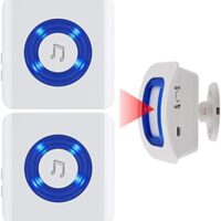 Wireless Motion Sensor Detect Alert, Home Security Driveway Alarm, Motion Detector Store Door Entry Chime Doorbell, Caregiver Pager for Elderly/Kids (1 Motion Sensor 2 Receiver)