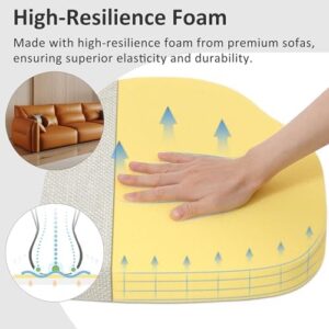 Shinnwa Kitchen Chair Cushions Set of 4, High-Resilience Foam Windsor Seat Pads, Dining Chair Cushions with Ties & Textured Cover, 4 Pack, 16.5 x 15.5 x 2, Off White - Image 2