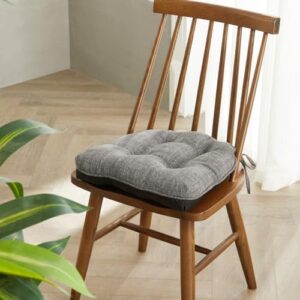 Quilmfoam Chair Cushions for Dining Chairs Set of 4, Kitchen Chair Cushions with Non-Slip Backing, Memory Foam Seat Cushions for Kitchen Chairs, Indoor Chair Pads with Ties, 15.5 x 15.5X 4 Dark Grey - Image 6