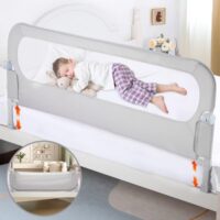 Baby Bed Rail Guard for Toddlers - 58.5" Toddler Bed Rails for Twin, Full, Queen, King Bunk Size Bed Swing Down Bedrail Extral Tall Child Safety Side Railing Guards for Kids