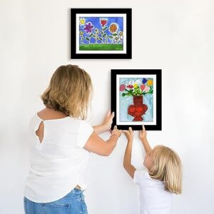 Americanflat Set of 2 10x12.5 Kids Art Frame - Front Loading Picture Frame Holds 100 Artworks - Use as 8.5x11 Frame with Mat or 10x12.5 Frame Without Mat - My Mini Masterpiece - Black - Image 6