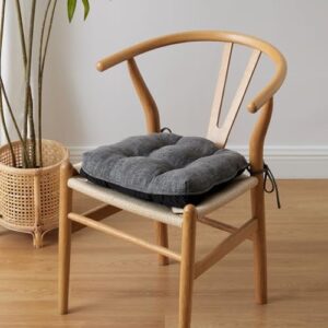 Chair Cushions for Dining Chairs Set of 4, Indoor Kitchen Chair Cushions with Ties and Non Slip Backing, Tufted Memory Foam Seat Cushions, Chair Pads 4 Pack, 15.5" x 15.5" x 4", Dark Grey - Image 7