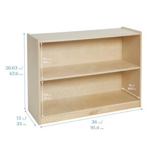 ECR4Kids 2-Shelf Mobile Storage Cabinet, Classroom Furniture, Natural - Image 3