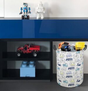 19.7" Round Laundry Basket Laundry Hamper with Handles, Blue, Collapsible, Perfect for Baby Girls Nursery, Home, Office, etc. - Image 3