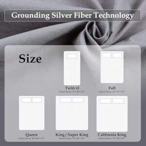 Grounding Sheet, 90% Organic Cotton+10% Pure Silver Organic Fitted Grounded Sheet for Improved Sleep, Pain Relief - Earth Connected Bedding (Gray, Full XL(75 * 54 * 15inch)) - Image 7