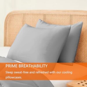 Full Comforter Set Grey, 3 Pieces Lightweight All Season Solid Bedding Comforters Sets, Down Alternative Comforter Bed Set Quilt Blanket, (86x82In Comforter & 2 Pillowcases),Gray - Image 8