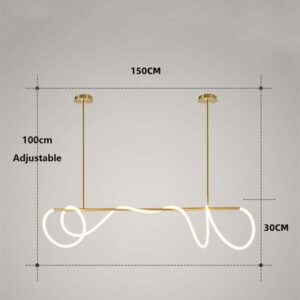 LightInTheBox Gold Chandelier Modern LED Linear Chandelier Nordic Creative Line Pendant Light Fixture for Dining Room Kitchen Island Living Room - Image 2