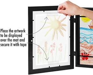 Americanflat Set of 2 10x12.5 Kids Art Frame - Front Loading Picture Frame Holds 100 Artworks - Use as 8.5x11 Frame with Mat or 10x12.5 Frame Without Mat - My Mini Masterpiece - Black - Image 5