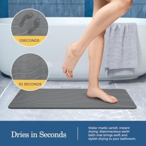 Stone Bath Mat Diatomaceous Earth Non-Slip Shower Mat,Quick Drying Diatomite Bath Stone Mat for Bathroom Floor -Super Absorbent,Natural, Easy to Clean(24×16" Grey) - Image 3
