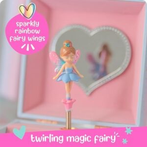 Giggle & Honey Musical Fairy Jewelry Box for Girls - Kids Music Box with Spinning Fairy and Mirror, Princess Birthday Gifts for Little Girls, Childrens Jewelry Boxes for Ages 3-10 - 6 x 4.7 x 3.5 in - Image 5