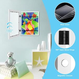 [2-Pack] Kids Art Frames, 8.5x11 Front Opening Kids Artwork Frames Changeable, White Artwork Display Storage Frame for Wall, Holds 50 Pcs, for 3D Picture, Crafts, Hanging Art, Portfolio - Image 5