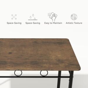 5-Piece Kitchen Dining Set, Compact Mid-Century Modern Dining Table and Chairs Sets, Kitchen Dinette Table Sets with Wooden Table Tops and Metal Legs for Home,Apartment, Brown - Image 5