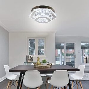 CXGLEAMING Modern LED Chandelier Flush Mount Ceiling Light Fixture Crystal Chandeliers for Living Room Bedroom Dining Kitchen (6500K Cool White) - Image 4