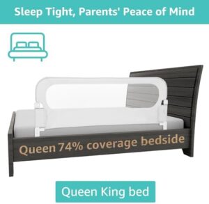 Baby Bed Rail Guard for Toddlers - 58.5" Toddler Bed Rails for Twin, Full, Queen, King Bunk Size Bed Swing Down Bedrail Extral Tall Child Safety Side Railing Guards for Kids - Image 7