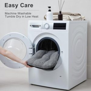 Quilmfoam Chair Cushions for Dining Chairs Set of 4, Kitchen Chair Cushions with Non-Slip Backing, Memory Foam Seat Cushions for Kitchen Chairs, Indoor Chair Pads with Ties, 15.5 x 15.5X 4 Dark Grey - Image 7