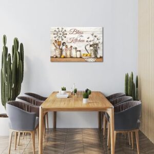 HOMEOART Kitchen Canvas Wall Art Rustic Farmhouse Kitchen Wall Decor Painting Art Print for Dining Room Decor, Framed Ready to Hang on Wall 24x36 inch - Image 5