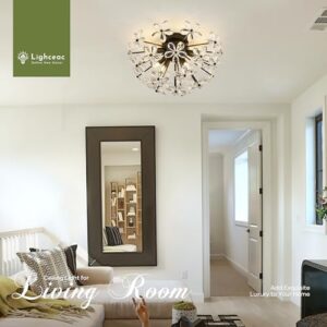 17" Modern Black Crystal Sputnik Chandelier for Dining Living Room Glam Luxury Petal Hemisphere Chandelier 7-Light for Foyer Hallway Elegant Pendant Ceiling Light Fixture for Kitchen Bedroom - Image 4