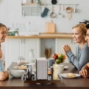 Napkin Holder for Table, Rotating Metal Standing Napkin Dispenser with Salt and Pepper Shakers Caddy Standing Paper Napkin Storage for Kitchen Dining Table Decor Not Including Shakers - Image 7