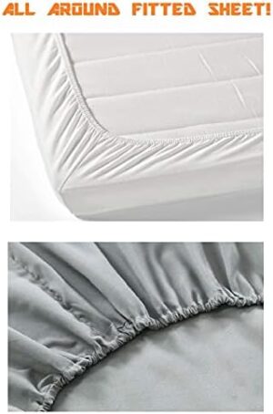 Elegant Comfort Luxury Soft 1500 Thread Count Egyptian 4-Piece Premium Hotel Quality Wrinkle Resistant Coziest Bedding Set, All Around Elastic Fitted Sheet, Deep Pocket up to 16inch, Queen, White - Image 3