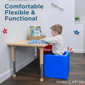 Children's Factory 3-in-1 Cube Chair for Kids, Flexible Seating Classroom Furniture, 1-Pack, Blue - Image 4