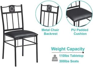 VECELO 3-Piece Kitchen Dining Room Table Set for Small Spaces, PU Padded Chairs, Retro Brown - Image 5