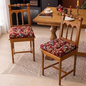 vctops Farmhouse Brid Print Chair Cushions with Ties U-Shaped Soft Comfortable Chair Pads Non Slip Seat Cushions for Indoor Dining Room and Kitchen Chairs (Red,16"x16") - Image 5